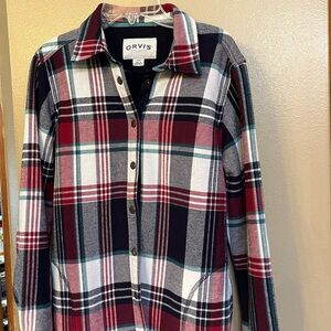 Orvis Red and Black Buttoned Relaxed Jacket